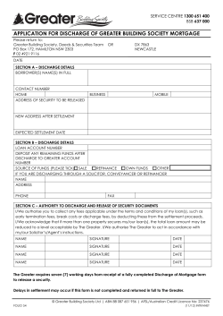 application for discharge of greater building society mortgage