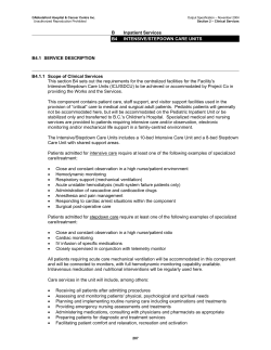 Section B4: Intensive/Stepdown Care Units
