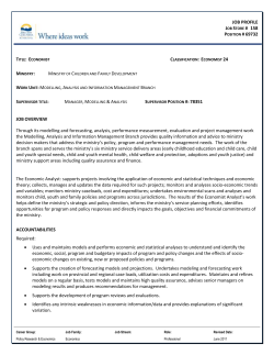 Economic Analyst - BC Public Service