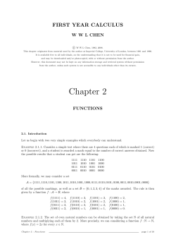 Chapter 2 : Functions