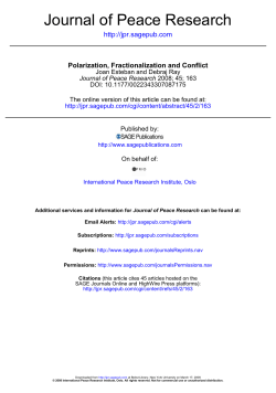 Journal of Peace Research - Department of Economics