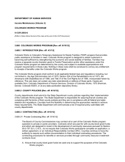 Code of Colorado Regulations - Colorado Secretary of State