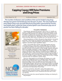 Capping Copays Will Raise Premiums and Drug Prices