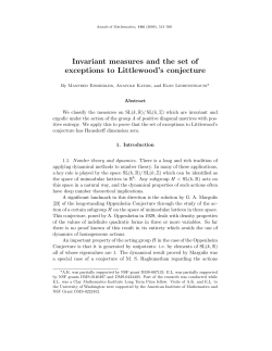 Invariant measures and the set of exceptions to Littlewood`s conjecture