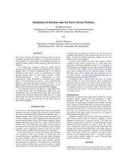 Simulation of decision rules for Party Advice Websites