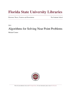 Algorithms For Solving Near Point Problems - DigiNole!
