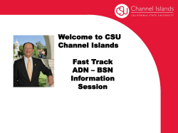 CSU Channel Islands Fast Track ADN &ndash; BSN Information Session