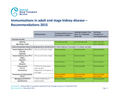 Immunisations in adult end stage kidney disease