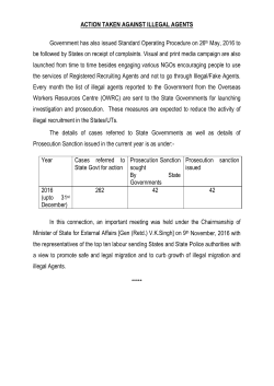 ACTION TAKEN AGAINST ILLEGAL AGENTS Government has also