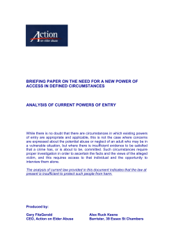 briefing paper on the need for a new power of