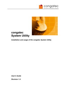congatec System Utility User`s Guide