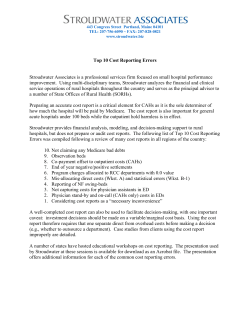 Top 10 Cost Reporting Errors - National Rural Health Resource Center