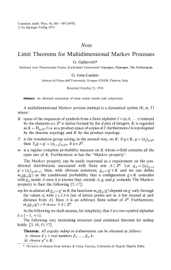 Note Limit Theorems for Multidimensional Markov Processes