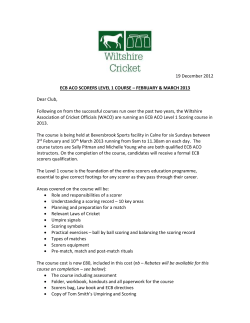 Scorers Course Application Pack