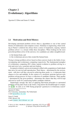 SCI 379 - Evolutionary Algorithms