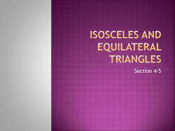 Isosceles and equilateral triangles