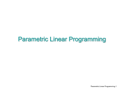 Parametric Linear Programming