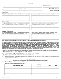 Form 15C: Consent Motion to Change