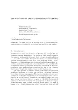 Fluid Mechanics and Mathematical Structures - People