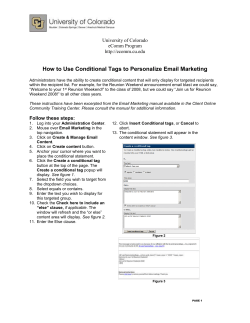 Use Conditional Tags to Personalize Email