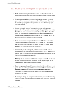 3.1.5.3 Public goods, private goods and quasi