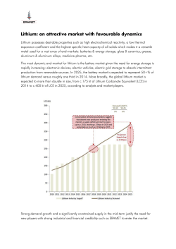 Lithium possesses desirable properties such as high