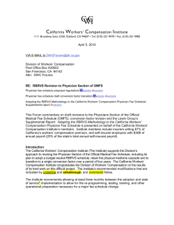 Memo - California Workers` Compensation Institute