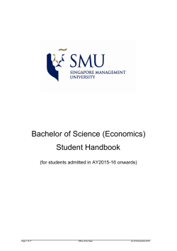 Bachelor of Science (Economics) Student Handbook