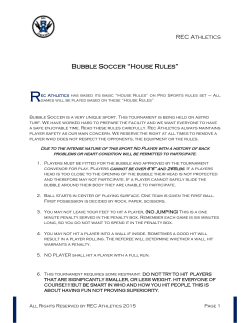 Bubble Soccer &ldquo;House Rules&rdquo;