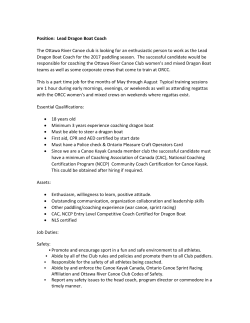 Position: Head Coach - Ottawa River Canoe Club