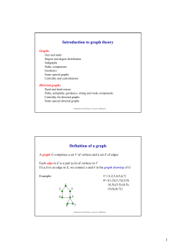 Introduction to graph theory Definition of a graph