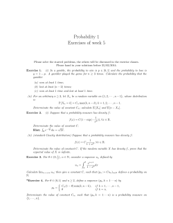 Probability 1 Exercises of week 5
