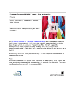 European Semester 2016/2017 country fiche on disability Finland