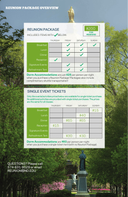 REUNION PACKAGE OVERVIEW $200