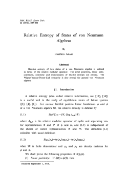 Relative Entropy of States of von Neumann Algebras
