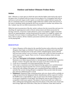 Outdoor and Indoor Ultimate Frisbee Rules