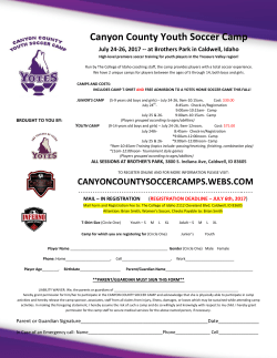 Canyon County Youth Soccer Camp