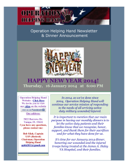 Operation Helping Hand Newsletter Jan14