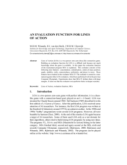 An Evaluation Function for Lines of Action (PDF Available)
