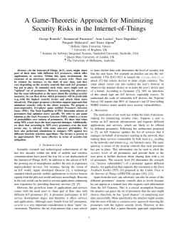 A Game-Theoretic Approach for Minimizing Security Risks in the
