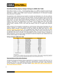 Kroll Bond Rating Agency Assigns Ratings to GSMS 2017-GS6