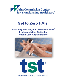 Get to Zero HAIs! - The Center for Transforming Healthcare