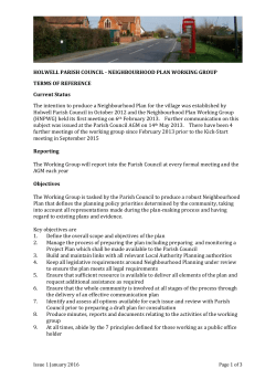 Holwell Neighbourhood Plan Terms of Reference