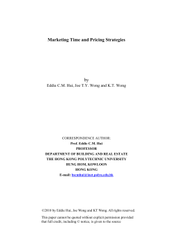 Marketing Time and Pricing Strategies by