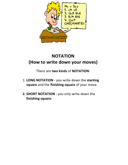 NOTATION (How to write down your moves)