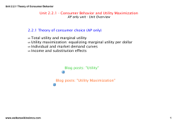 Unit 2.2.1 Theory of Consumer Behavior