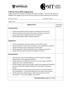 3 Minute Thesis (3MT) Judging Sheet
