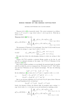 ERRATUM TO HODGE THEORY OF THE MIDDLE CONVOLUTION