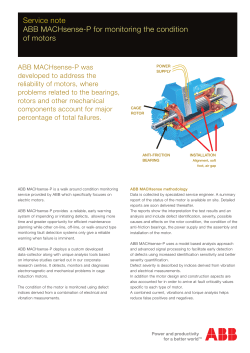 Service note ABB MACHsense-P for monitoring the condition of motors