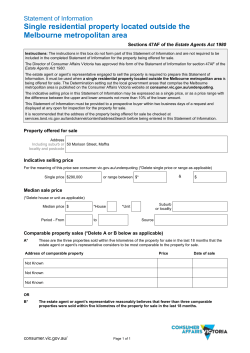 Statement of Information - Single residential property located outside